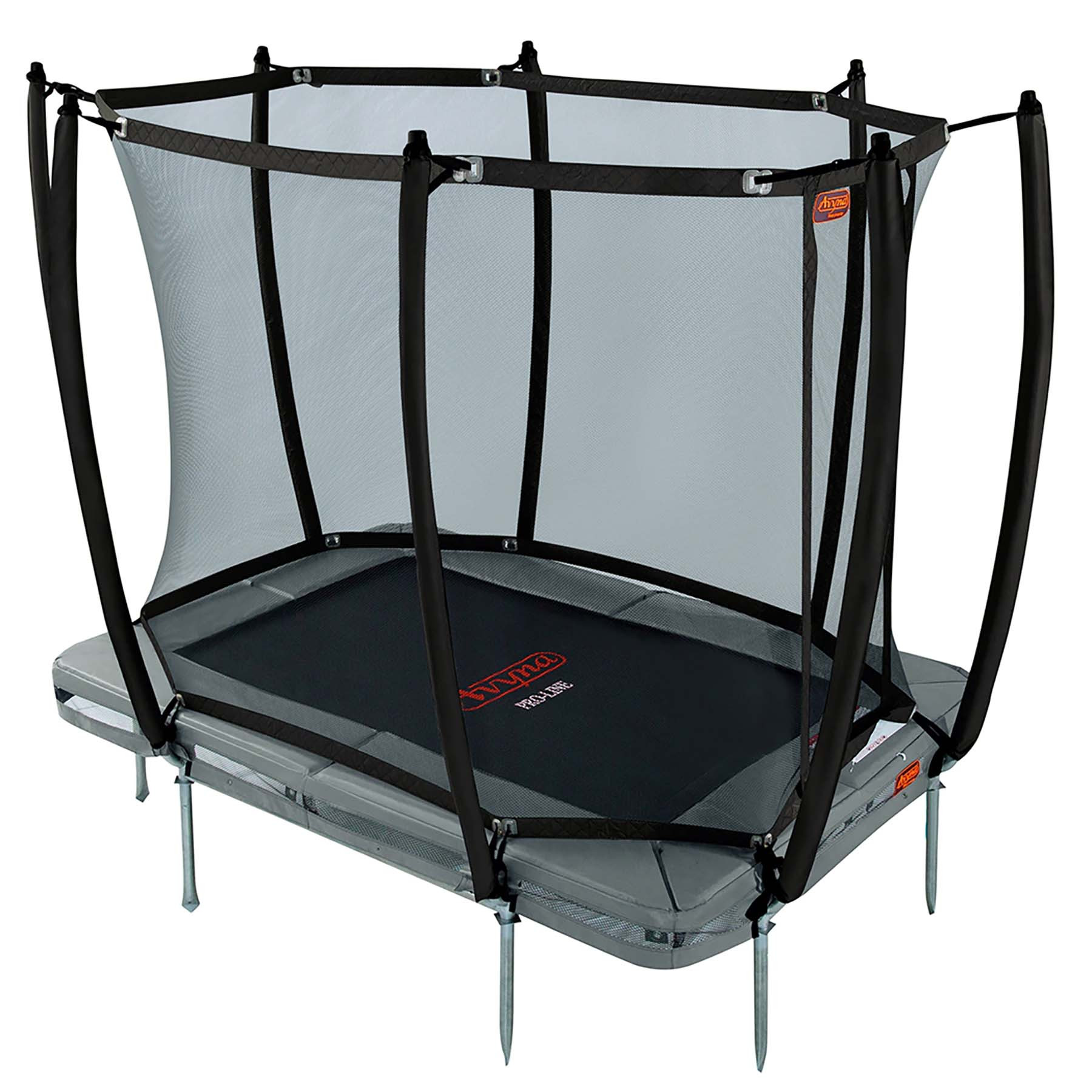 Avyna Trampoline Pro-Line - Inground - met Veiligheidsnet - 275 x 190 cm (213) - HD Plus Beschermrand - Grijs