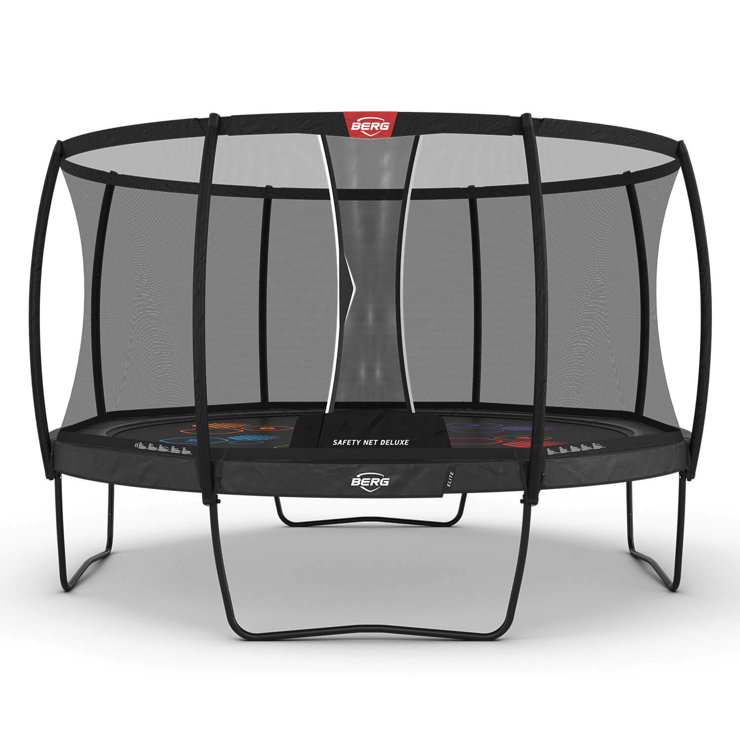 BERG Trampoline Elite Levels met Veiligheidsnet - Safetynet Deluxe XL - 430 cm - Antraciet Grijs - Airflow PRO - Twinspring