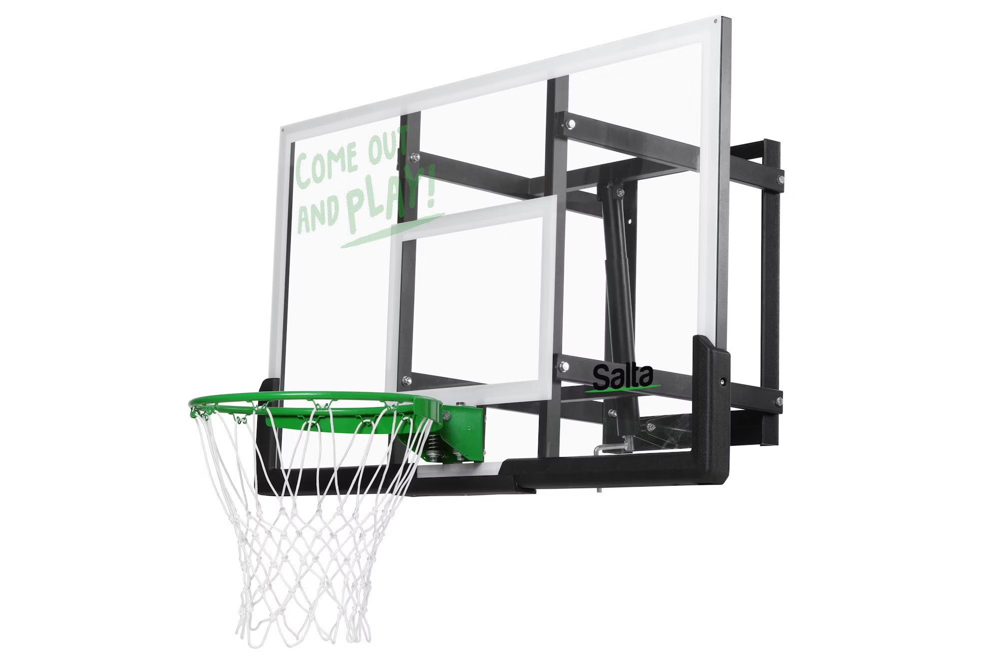 Salta Guard Basketbalbord - 138 x 86 cm - Verstelbaar basketbalbord met dunkring system voor wandmontage - Zwart