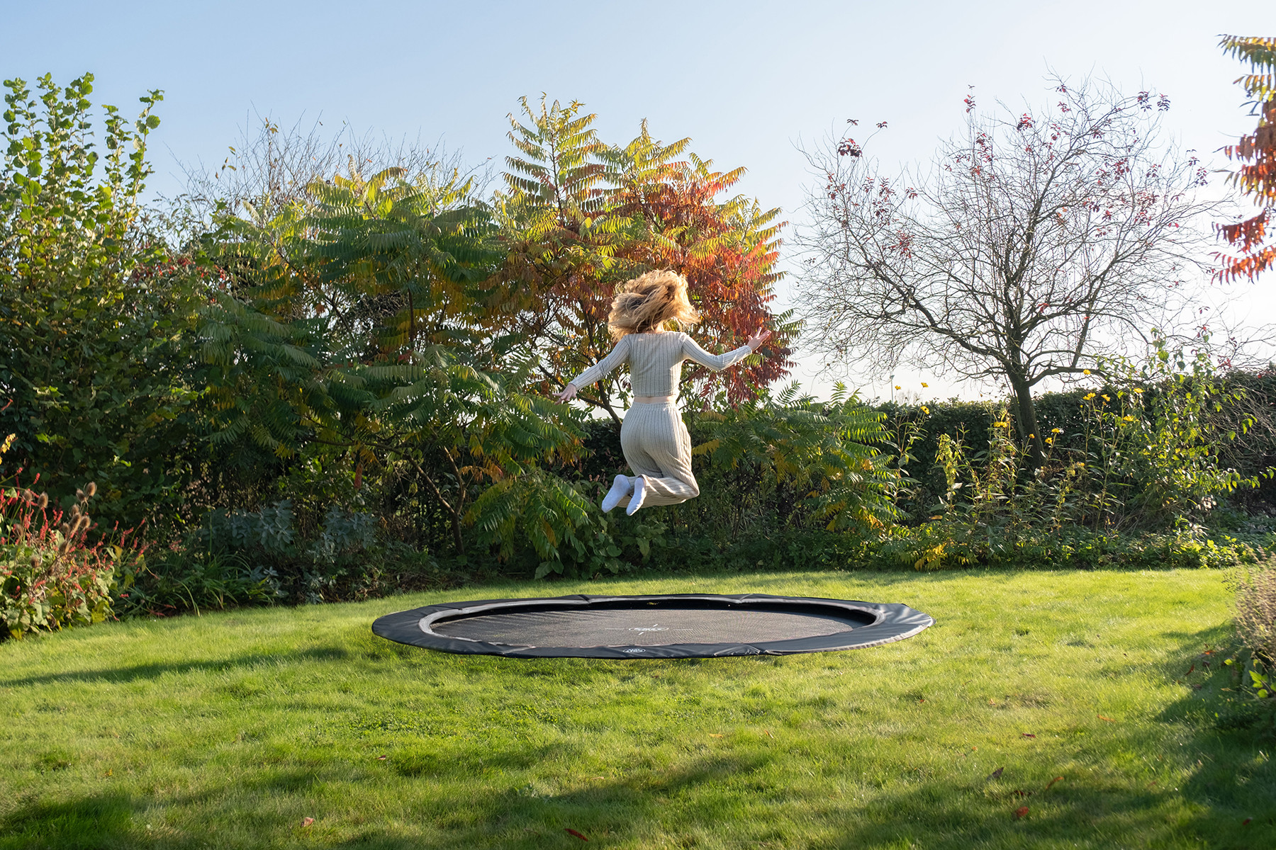 EXIT Trampoline InTerra - Groundlevel - ø 427 cm - Zwart