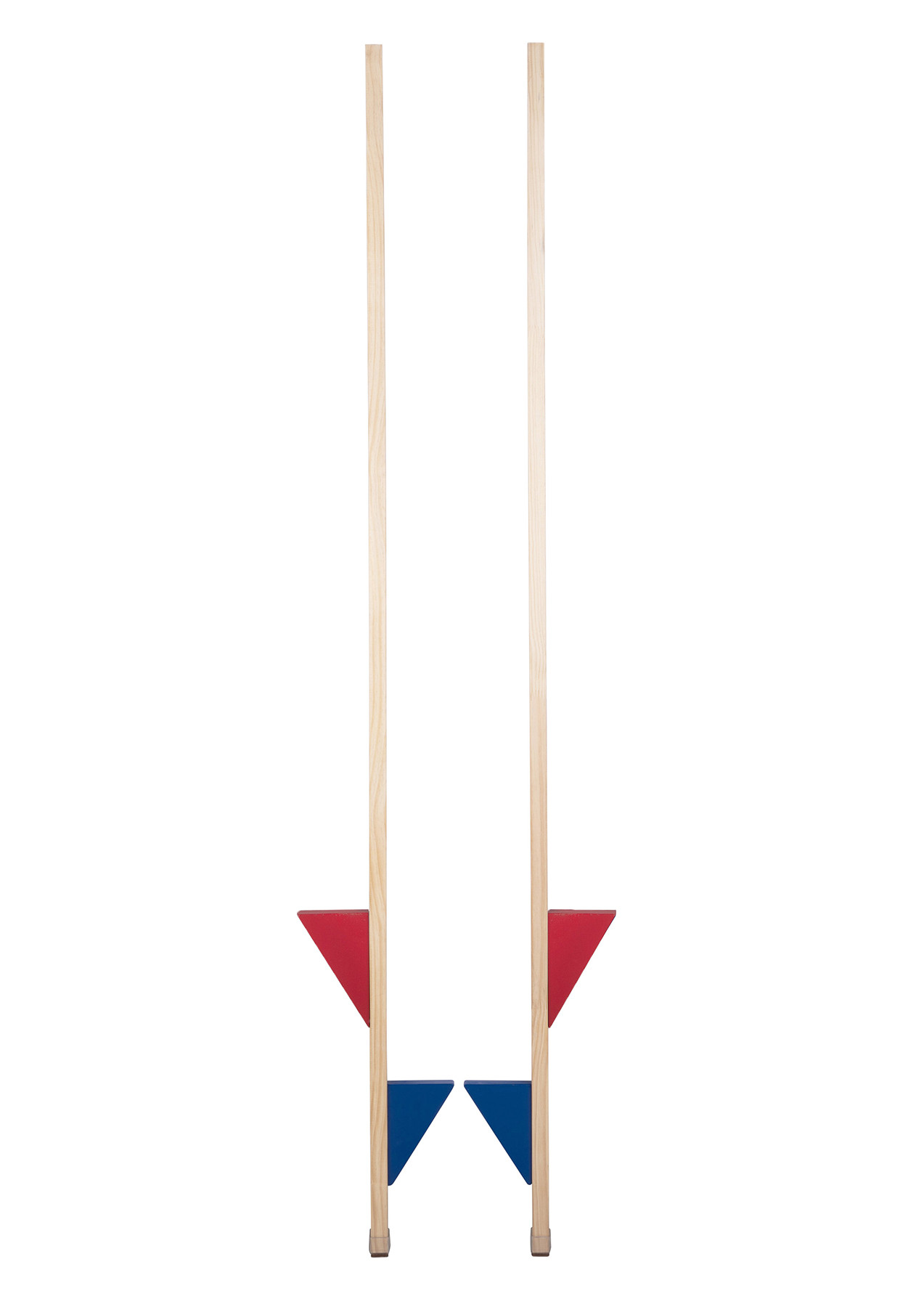 Houten Stelten met Gekleurde Pedalen - Hout  - 170 cm - Rood/Blauw
