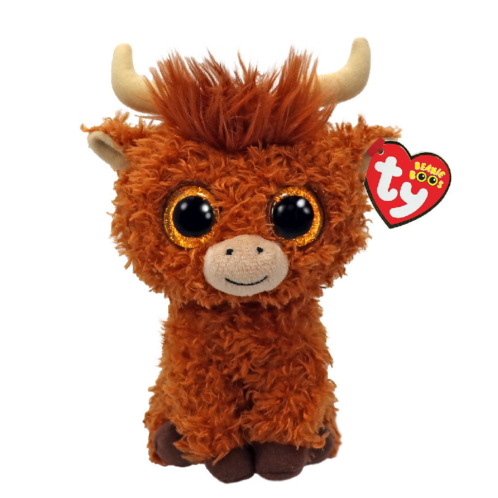 Ty Beanie Boo - Alfie Highland Cow Brown - 15 cm