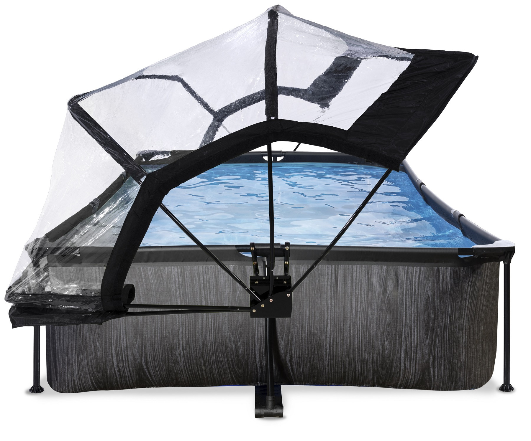 EXIT Stone zwembad 220x150x65cm met filterpomp - grijs | EXIT Toys