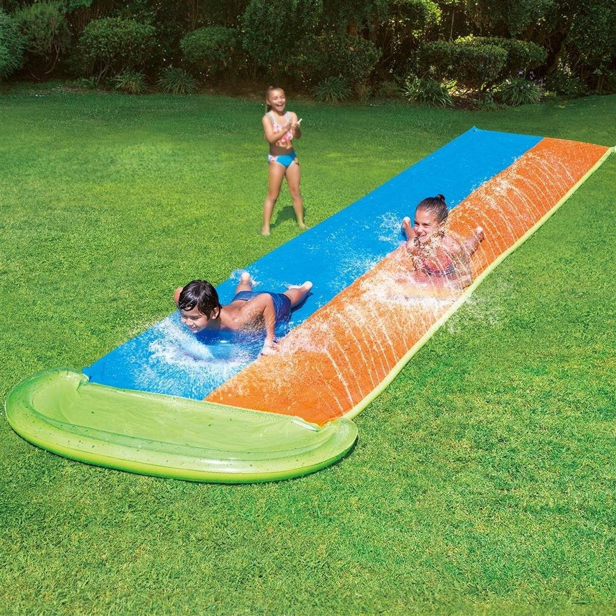 Waterglijbaan 549 cm lang met watersproeiers - 2 personen 