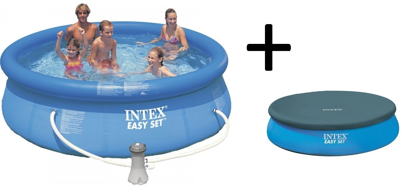 Intex Zwembad Easy Set - 244 cm - Inclusief Filterpomp en Afdekhoes