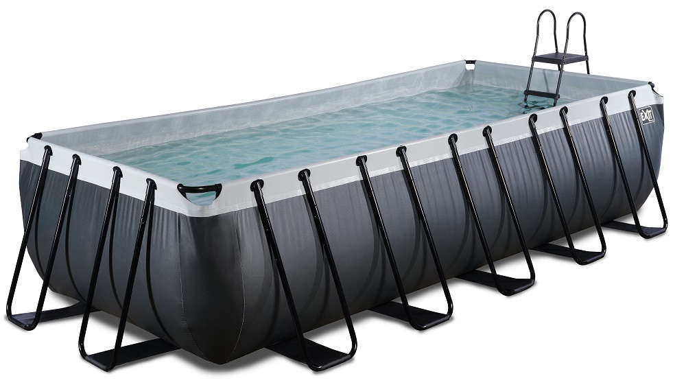 EXIT Frame Zwembad - Black Leather - 540 x 250 x 122 cm - met Zandfilterpomp - Zwart
