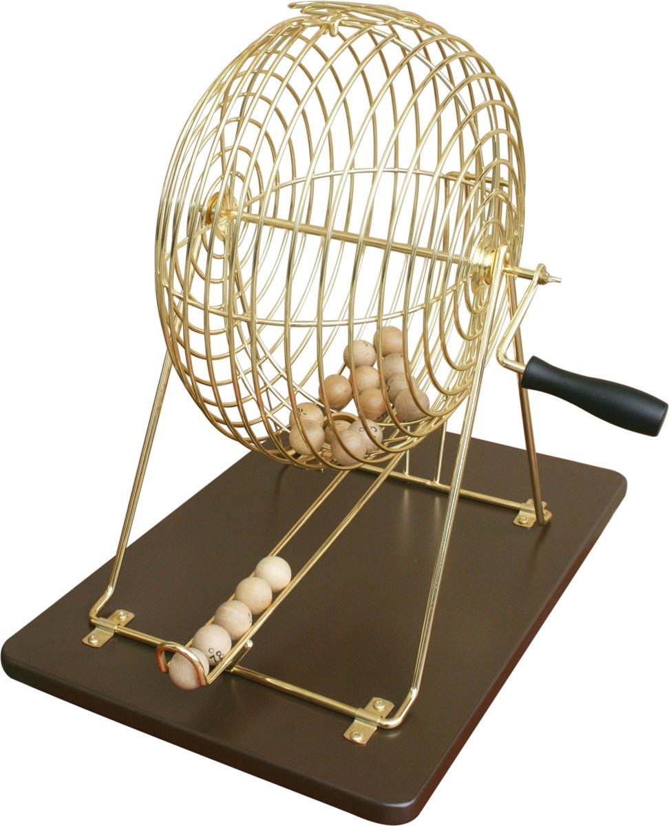 Kienmolen 43 cm - Bingomolen - Metaal - Inclusief 90 Houten Ballen - Korf 31 cm