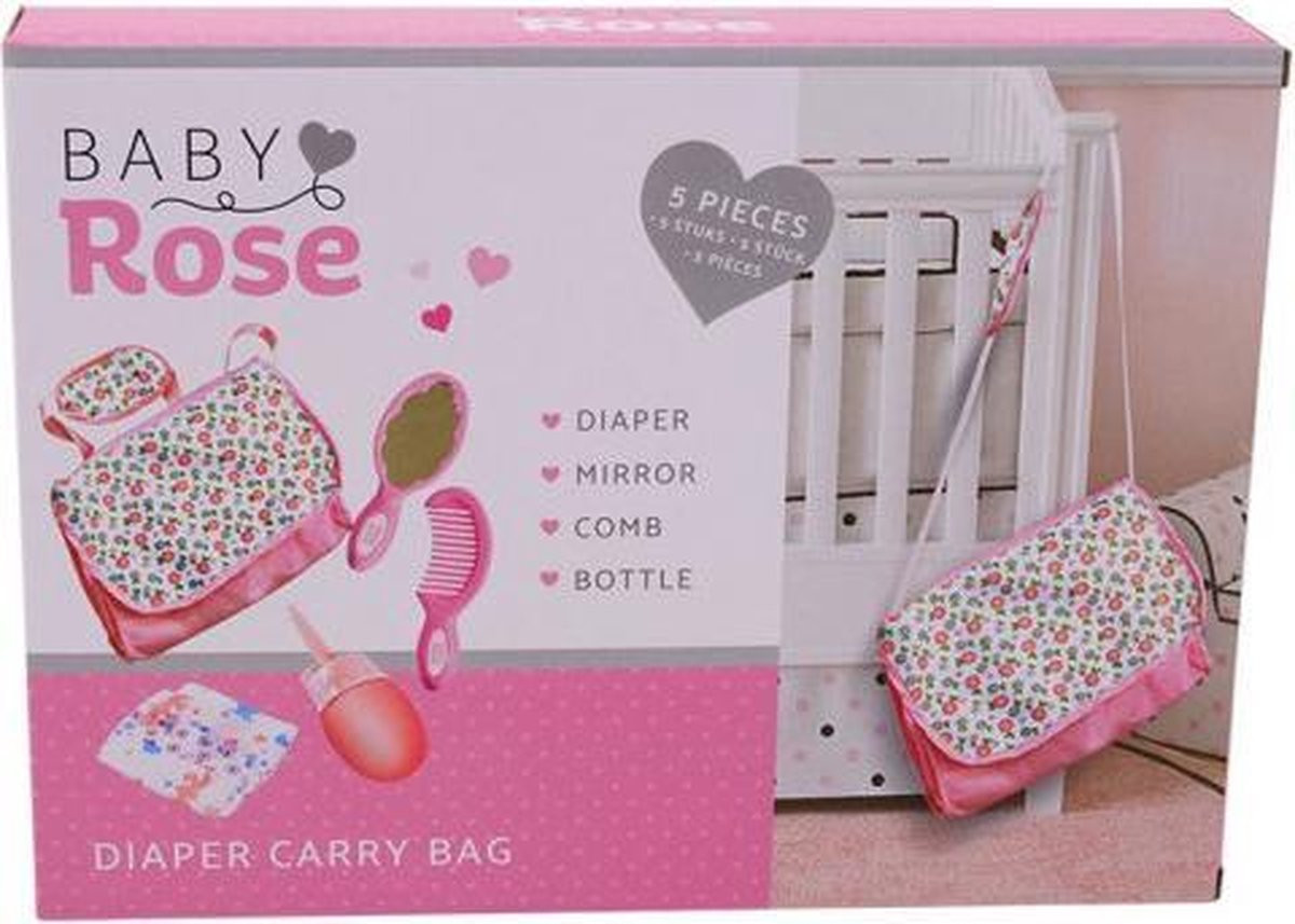 Baby Rose Poppen Luiertas met Accessoires
