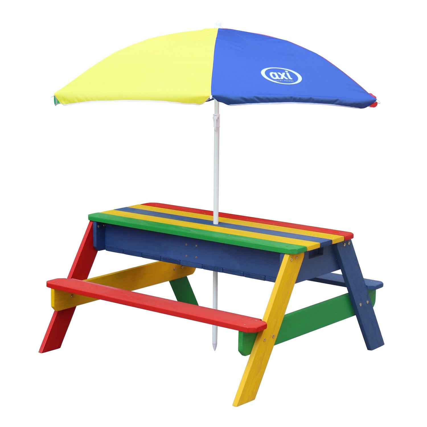 AXI Picknicktafel Nick - Zand en Water Regenboog - Parasol Regenboog