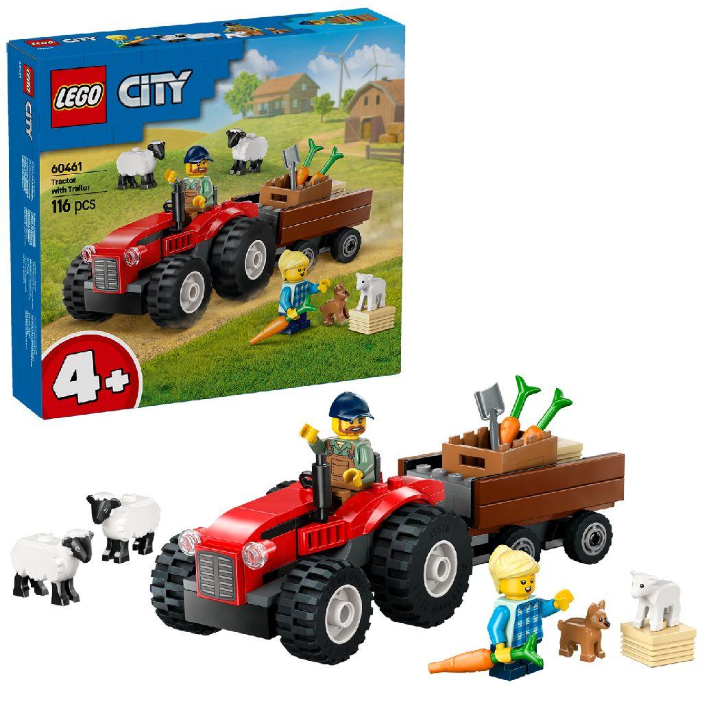 LEGO City Rode tractor met aanhanger en schapen - 60461