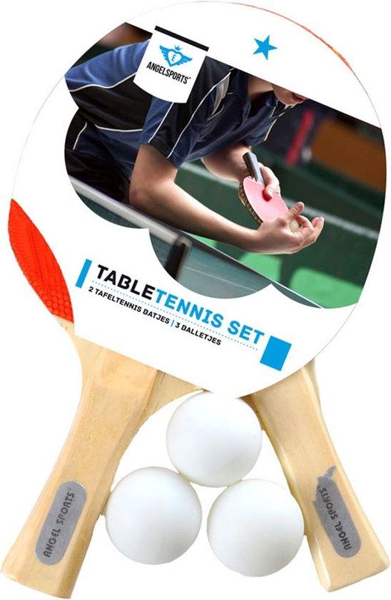 Tafeltennis Set - 2 Bats en 3 Ballen