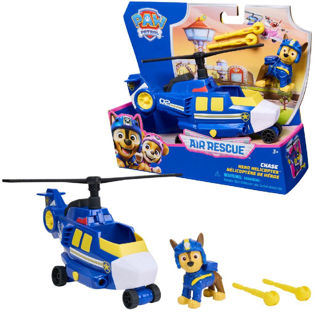 PAW Patrol - Luchtredding - Chase speelfiguur en Hero Helicopter met projectielwerper en 2 projectielen