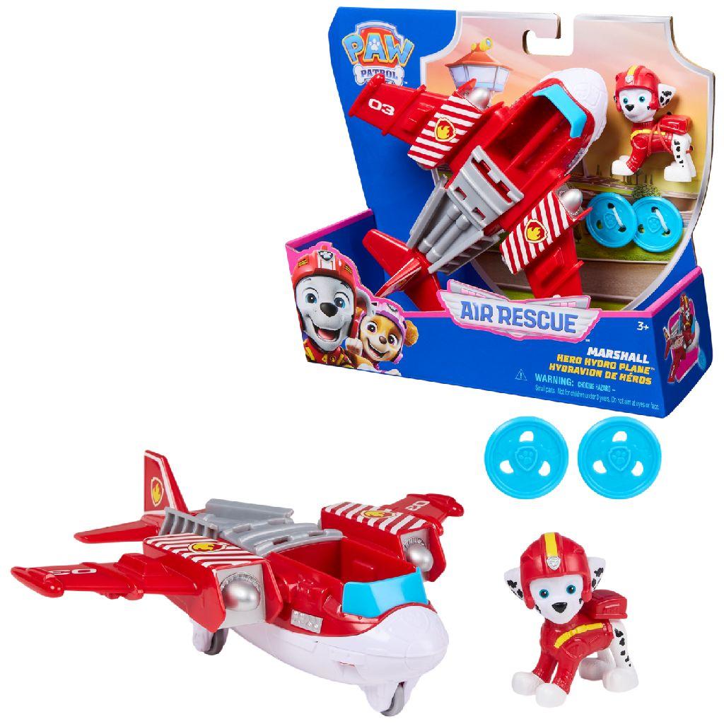 PAW Patrol - Luchtredding - Marshall reddingsvliegtuig met speelfiguur, projectielwerper en 2 projectielen