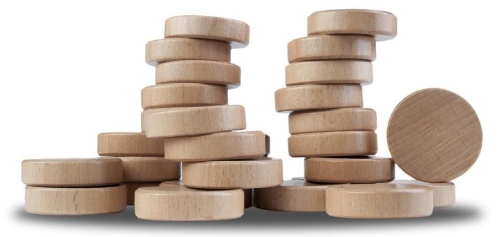 Sjoelstenen - Holgedraaid - 30 stuks - 52 mm - Beukenhout - Deluxe