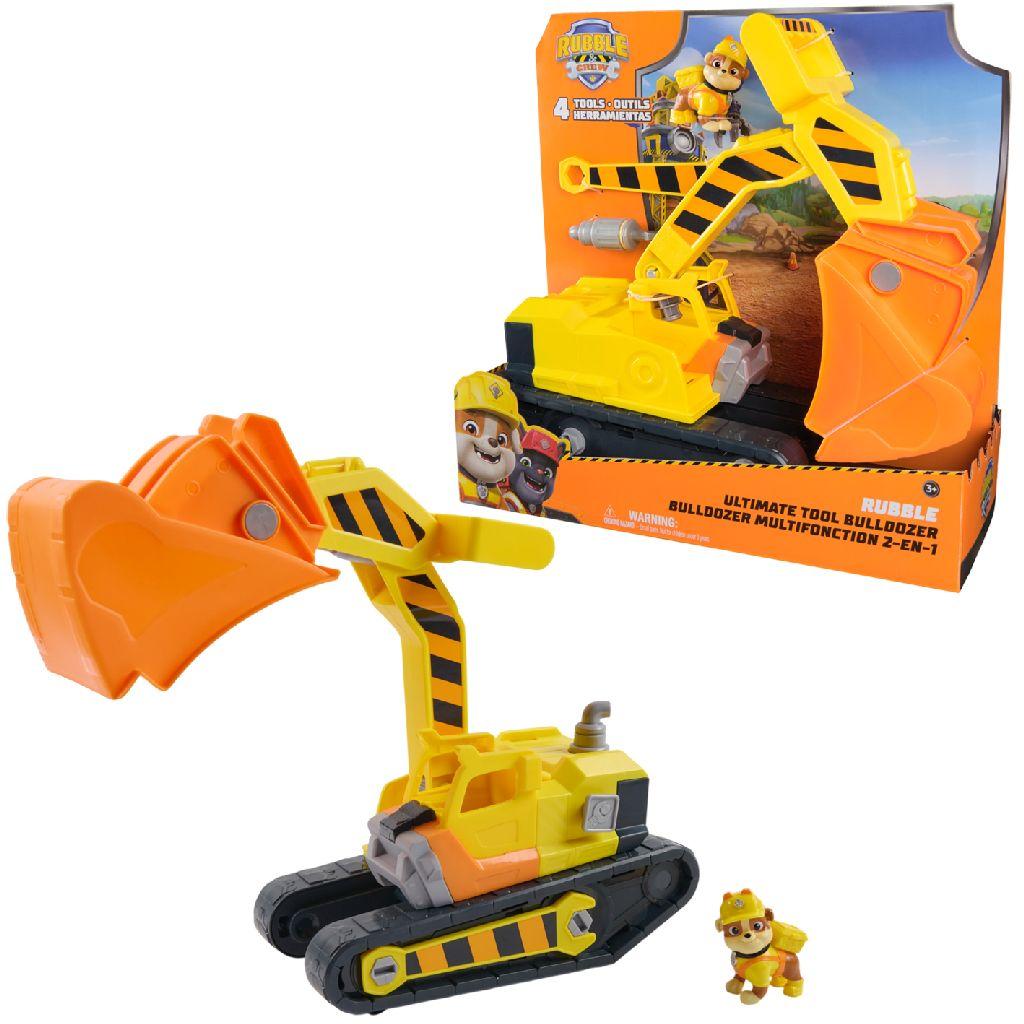 Rubble & Crew Rubbles ultieme bulldozer, speelgoedtruck met actiefiguur, PAW Patrol-speelgoed