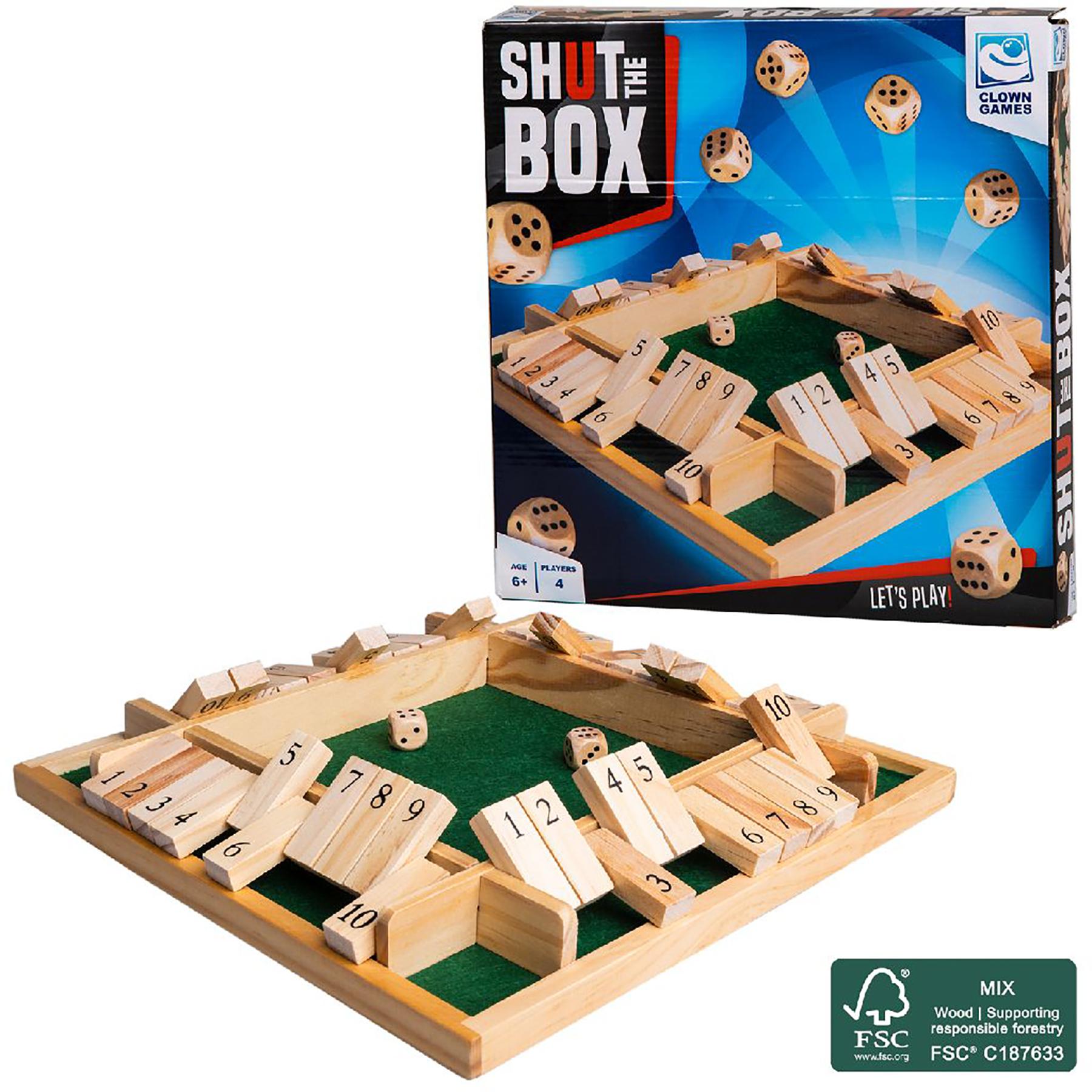 Clown Games Shut the Box - 4 Personen - FSC Hout
