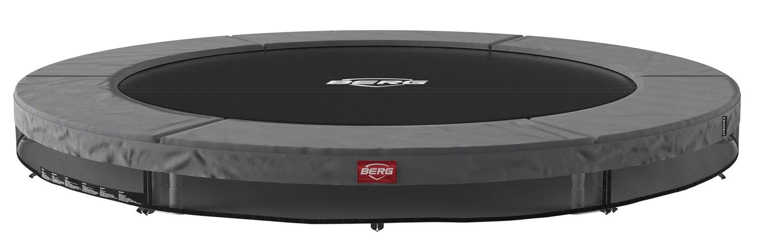 BERG Trampoline Favorit - InGround - 270 cm - Antraciet Grijs - AirFlow Springmat