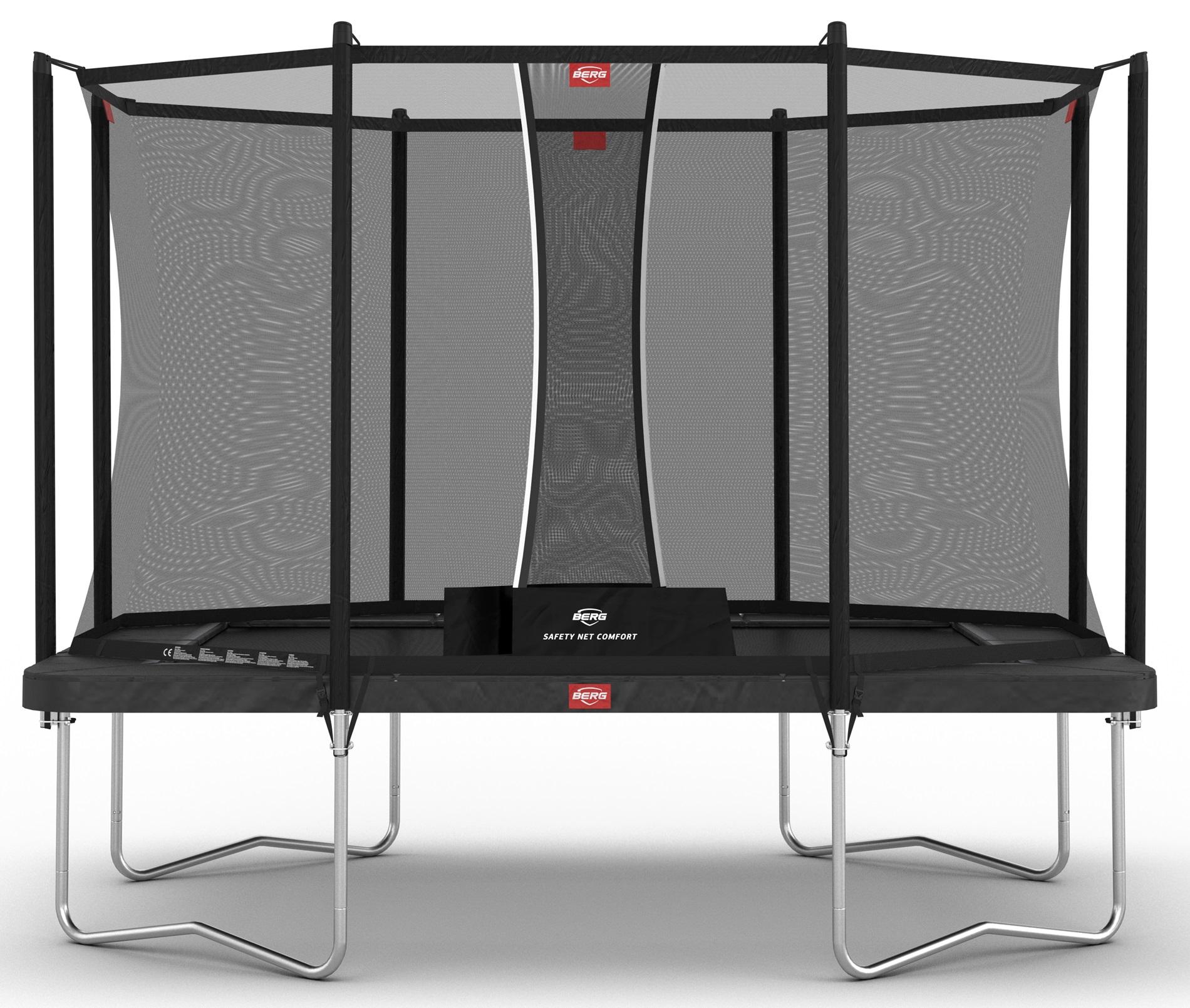 BERG Trampoline Ultim Favorit met Veiligheidsnet - Safetynet Comfort - 330 x 220 cm - Antraciet Grijs