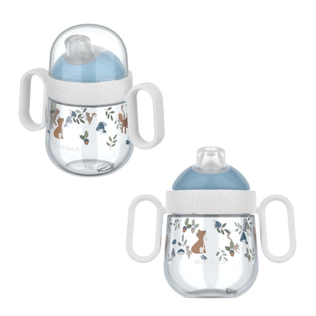 Mepal Mio antilekbeker Blauw Little Dutch - 200 ml - Makkelijk vast te houden - Kinderservies - Forest Friends