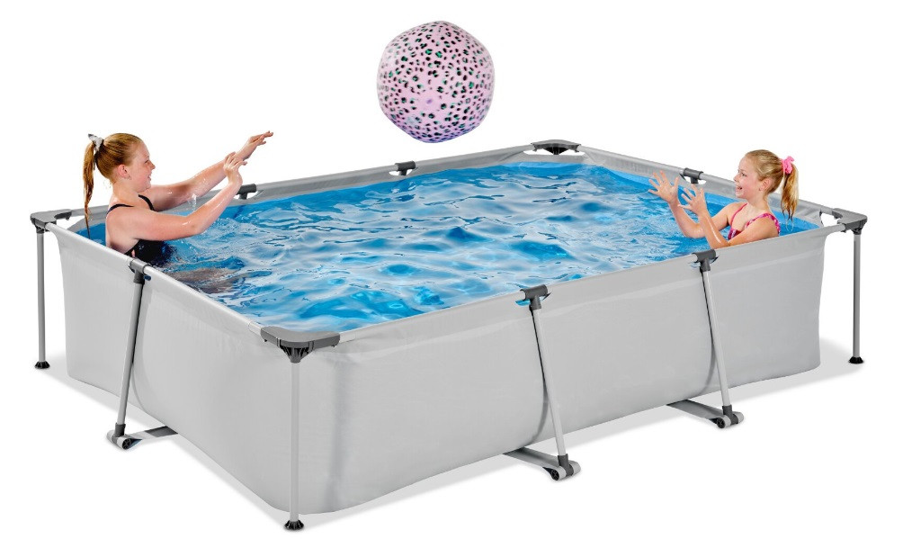 EXIT Frame Zwembad - Soft Grey - 300 x 200 x 65 cm - met Filterpomp - Grijs