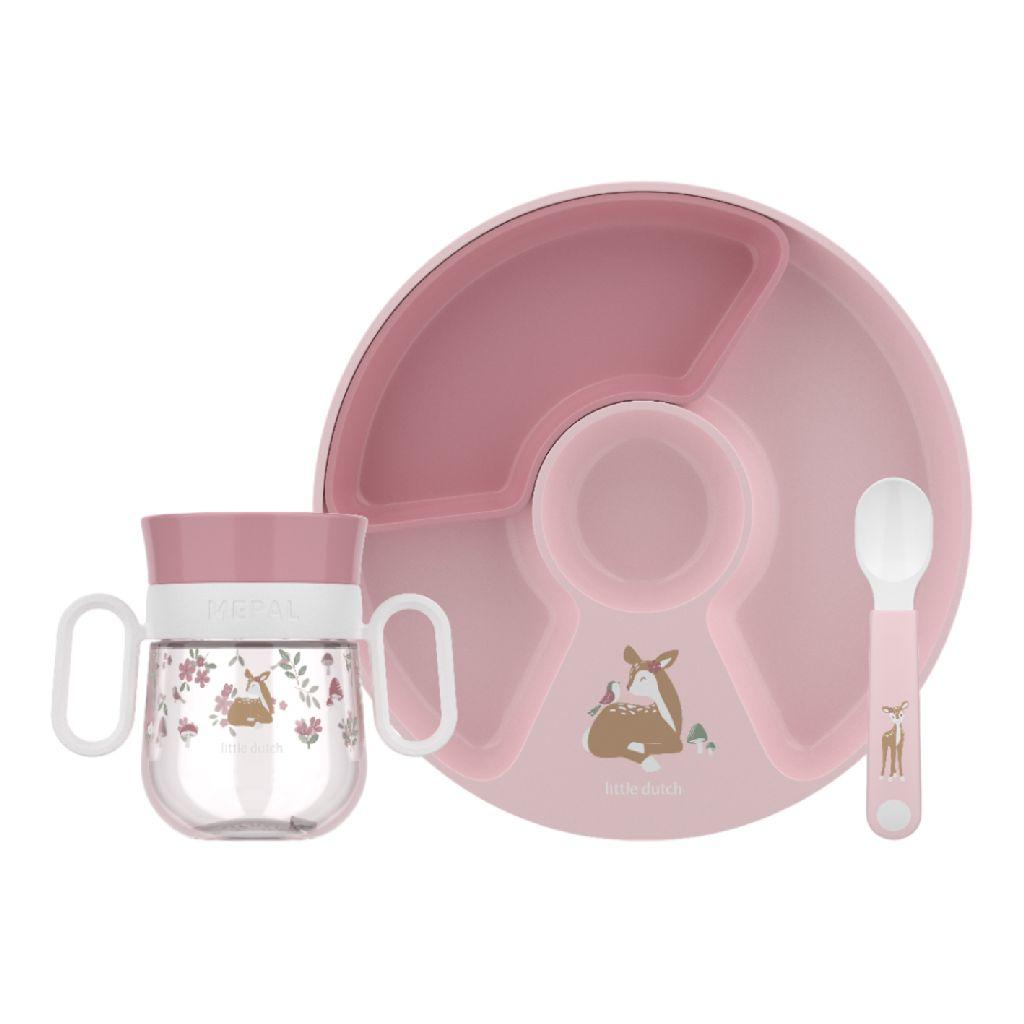Mepal Mio babyservies set Roze Little Dutch - 3-delig - Kraamcadeau - Kinderservies - Fairy Garden
