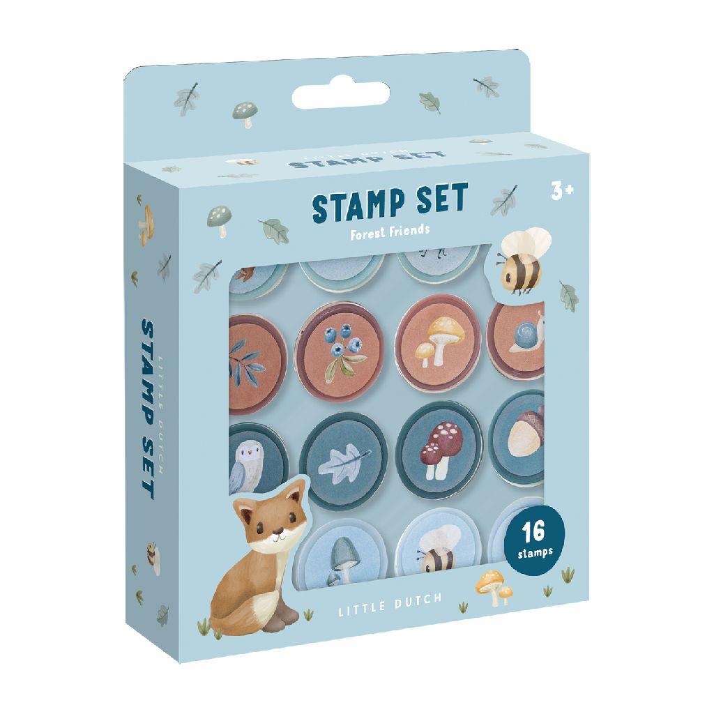 Little Dutch Zelfinkende Stempels - Forest Friends Blauw