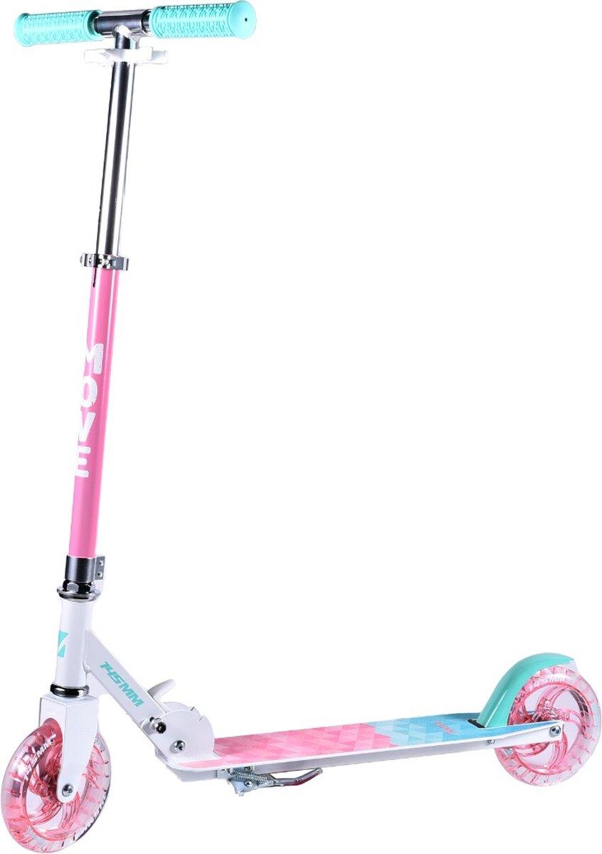 Step - Move Scooter 145 LED Pastel Sky - roze wit - lichtgevende wielen - vouwbaar - in hoogte verstelbaar - vanaf 3 jaar