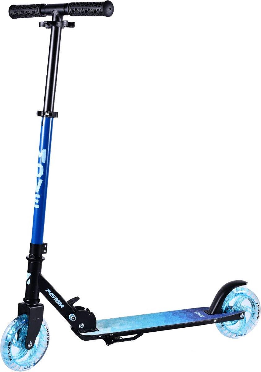 Step - Move Scooter 145 LED Bleu Sky - blauw / zwart - lichtgevende wielen - vouwbaar - in hoogte verstelbaar - vanaf 3 jaar