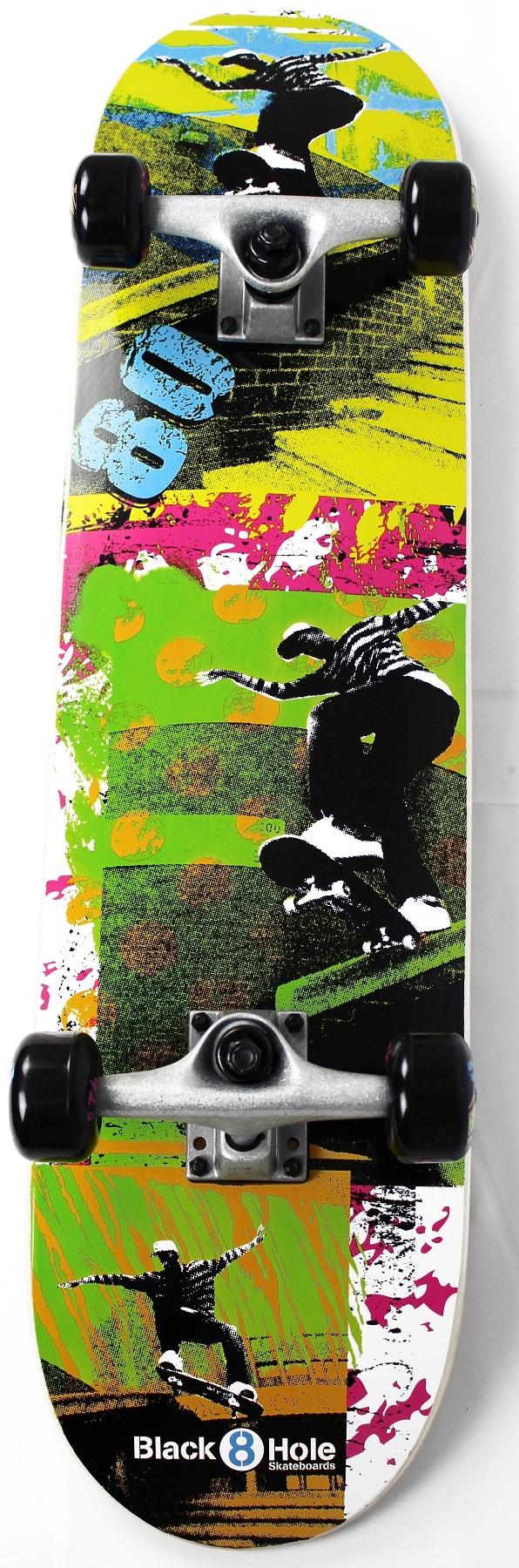 Move Skateboard Black Hole Eighties - 31 cm - 79 cm - Hout - Zwart met Print