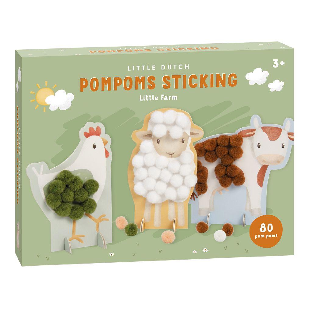 Little Dutch Knutselset Pompon Plakken - Little Farm