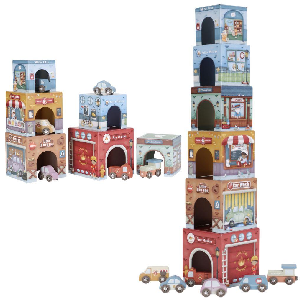 Little Dutch Stapeltoren Inclusief 6 Auto’s – Hout