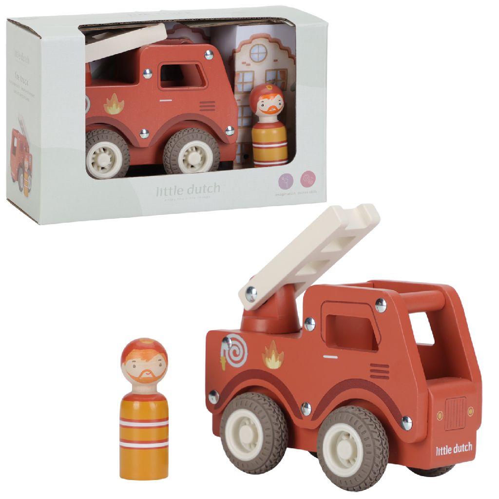 Little Dutch Brandweerwagen Inclusief Pegdoll – Hout