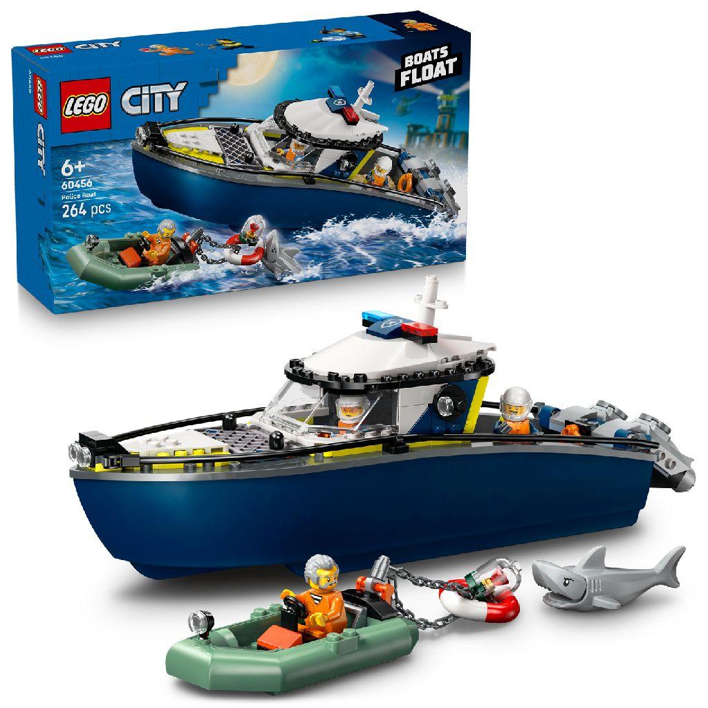 60456 Lego City Police Achtervolging Politieboot, drijft echt