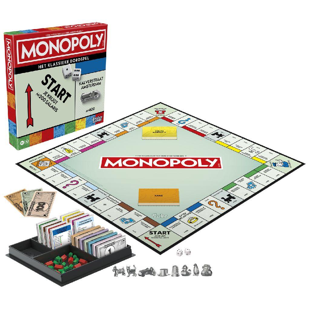 Monopoly Classic Bordspel Vernieuwde editie - inclusief bewaarbakje en grotere pionnen - NL Editie - Gezelschapsspel