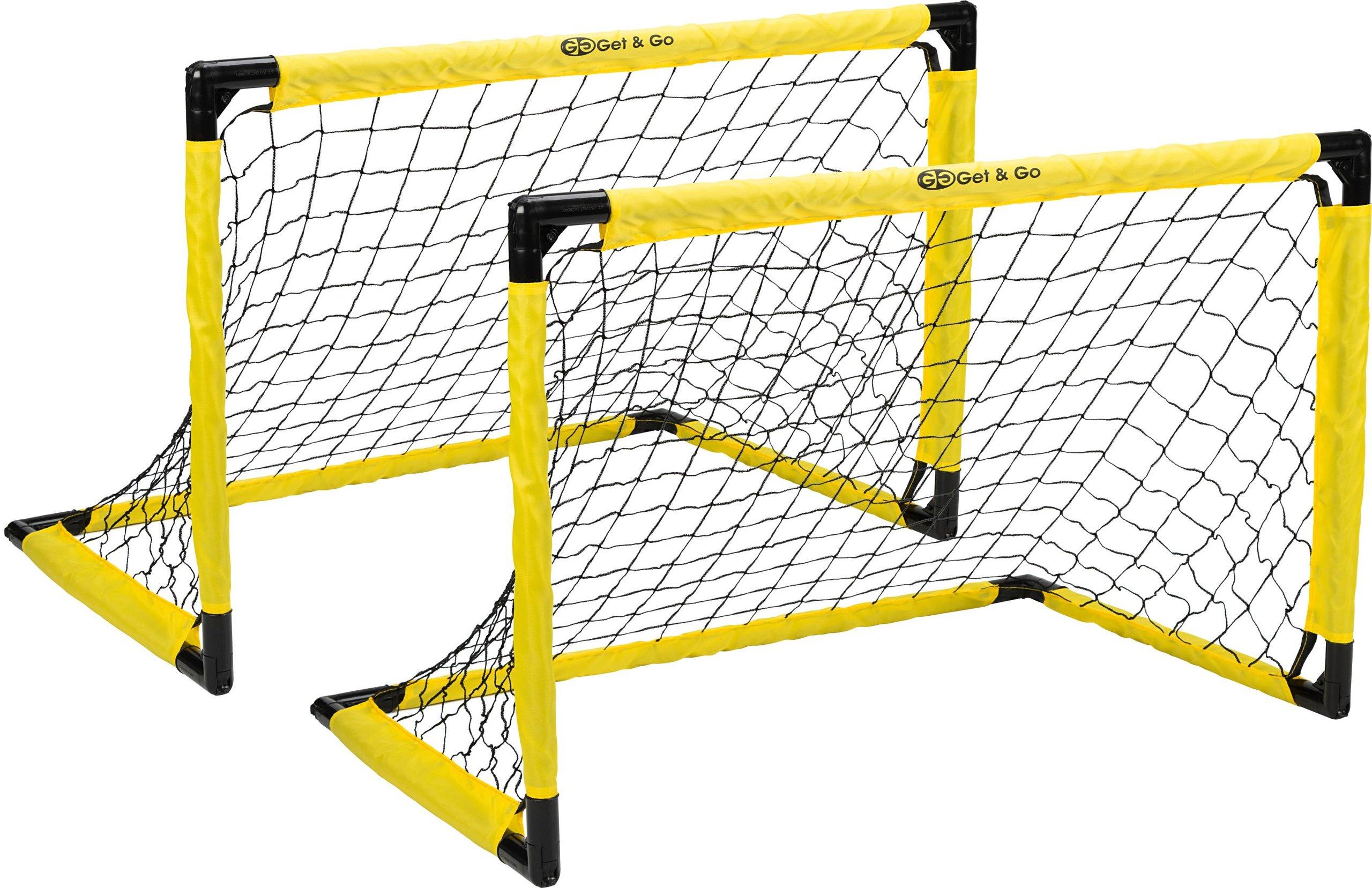 Get & Go Voetbaldoel Opvouwbaar Set van 2 - 91x61x61 cm - Voetbalgoal voor kinderen - Zwart/Geel