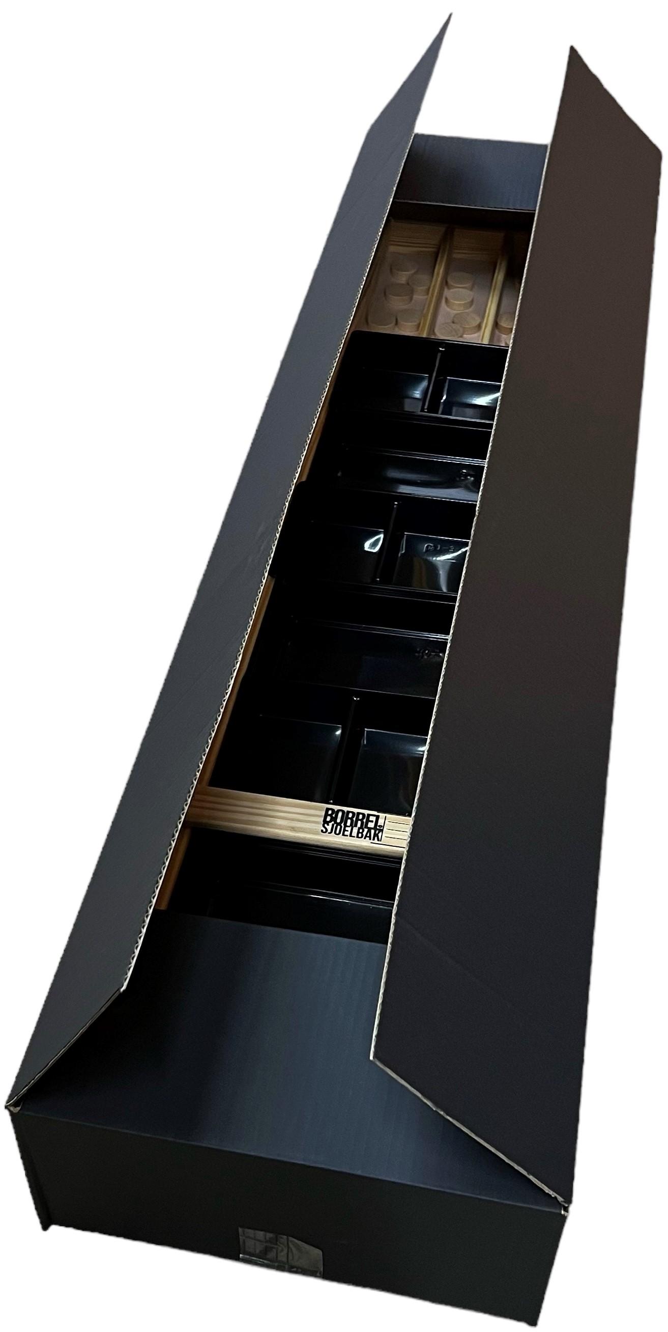 Borrelsjoelbak Geschenkdoos - Zwart / Zwart - 122 x 30 x 10 cm