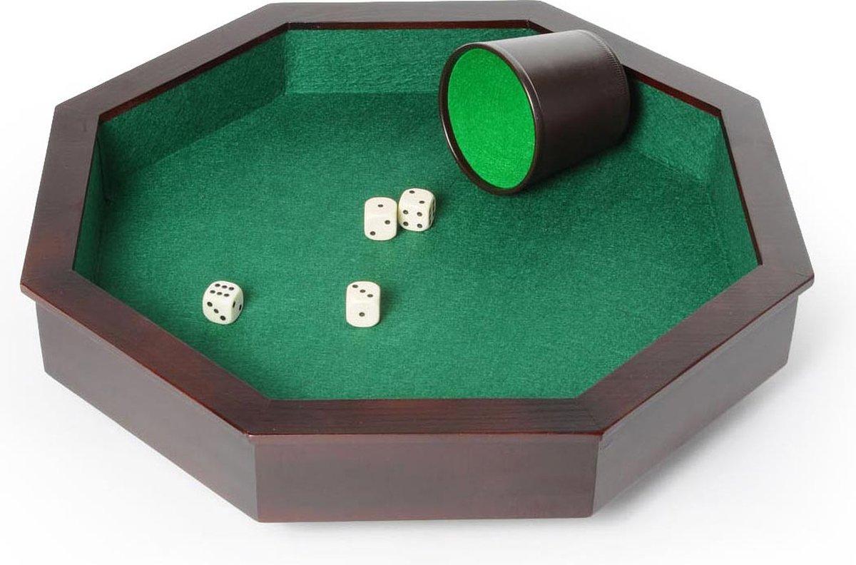 Luxe Dobbelpiste - Dobbelbak - Pitjesbak - 38 cm met dobbelbeker en dobbelstenen - bundelpakket