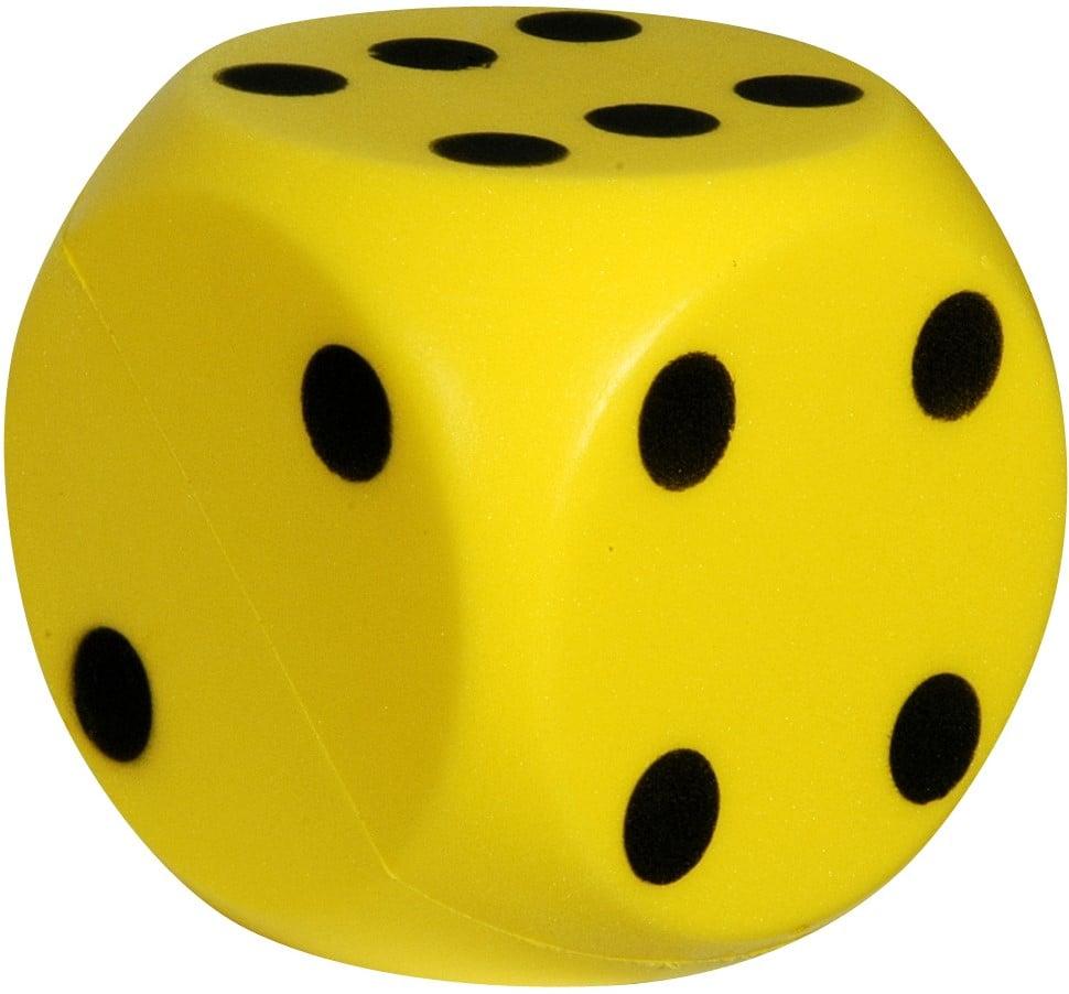 Dobbelsteen groot - Foam - Geel - 16 cm