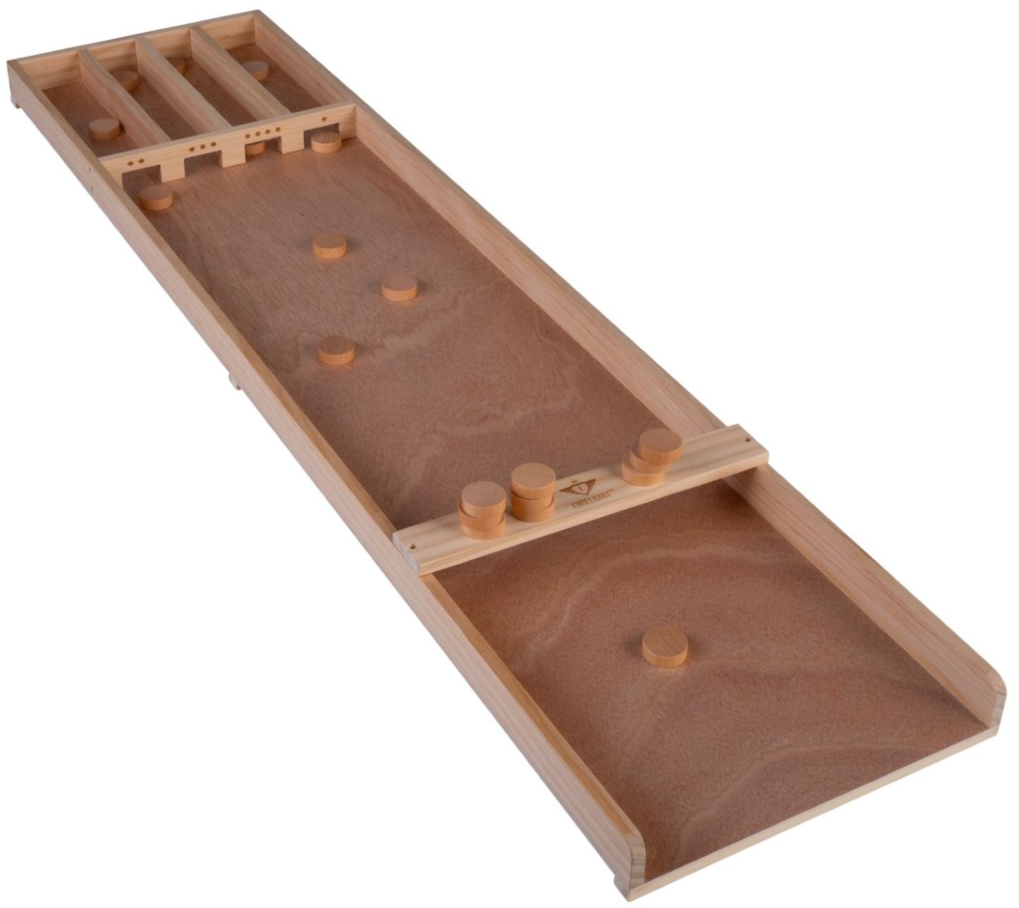 Mini Sjoelbak met 20 Sjoelstenen - 120 cm - Hout - Longfield - Kleine Sjoelbak