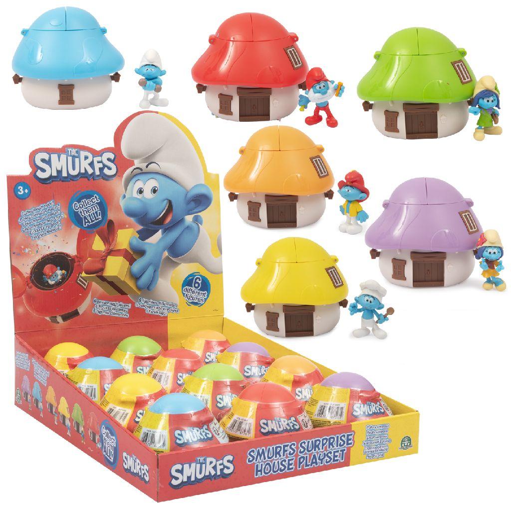 Smurfen Suprise House Smurfenhuis Smurfenhuis en verrassingsfiguurtje van een Smurf - 1 figuurtje - 7,5 cm  (prijs per stuk)