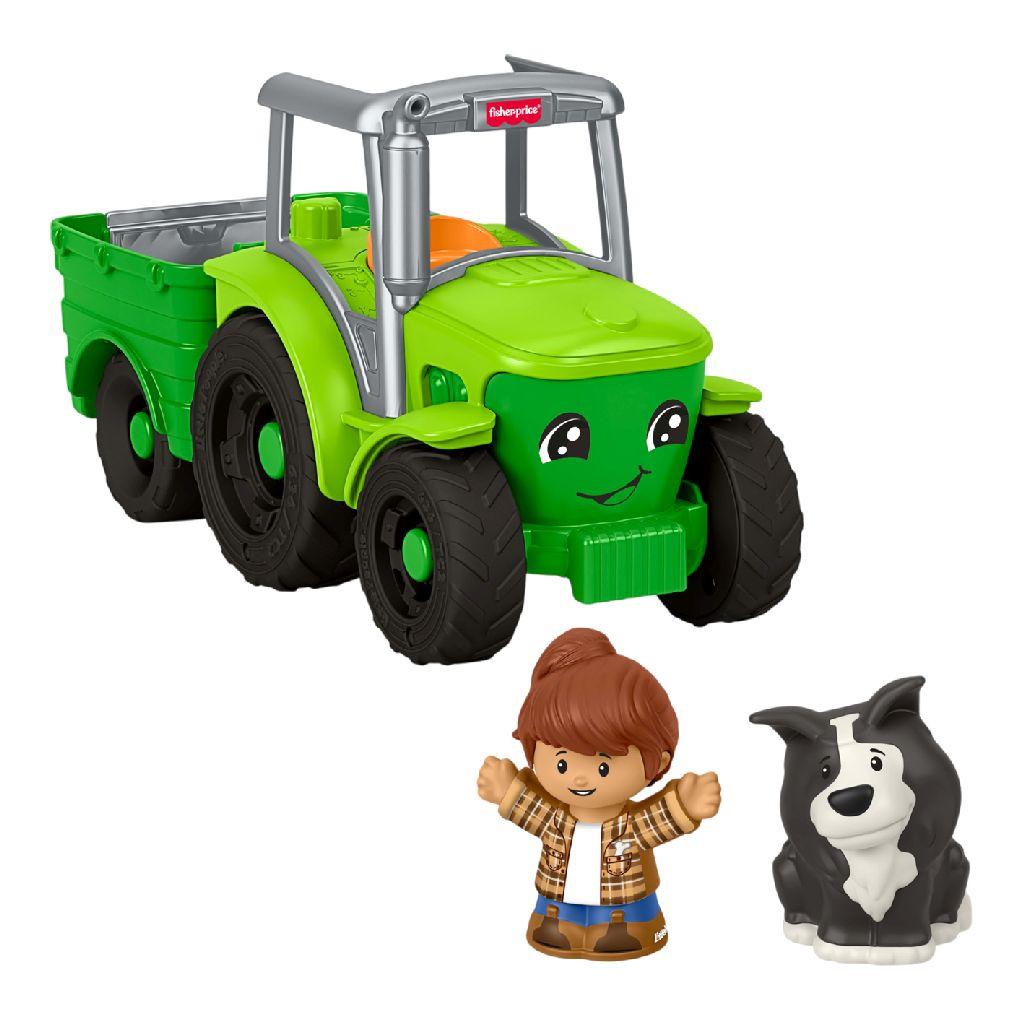 Fisher-Price Little People Tractor – Muzikaal Duwvoertuig met Aanhanger en 2 Figuren