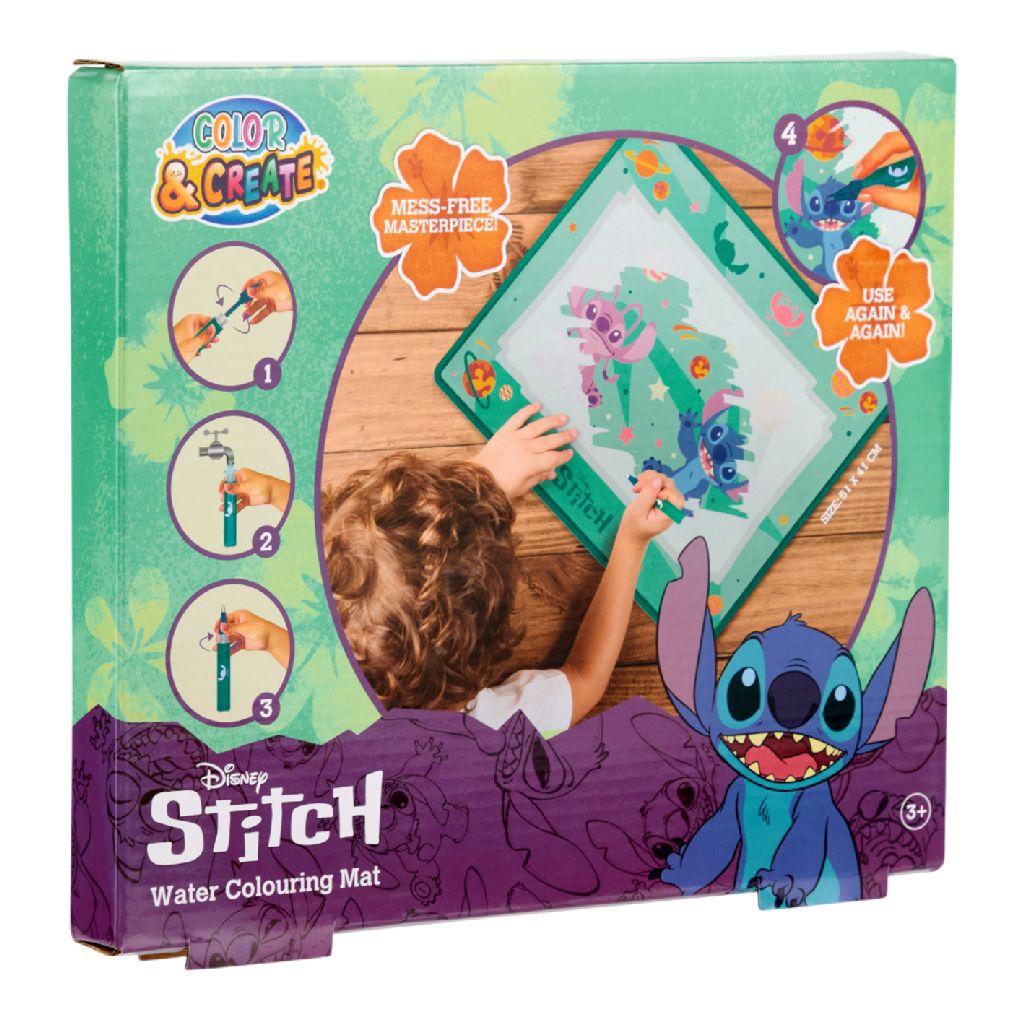 Disney Stitch - Waterkleuren speelmat - met waterpen - 51x41 cm - vanaf 3 Jaar