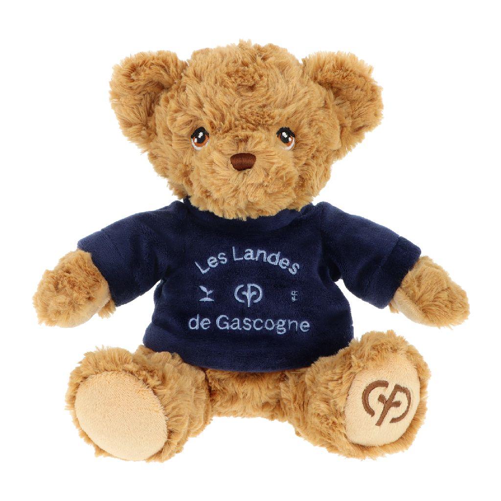 Knuffelbeer - Teddy Bear 20cm - Blauw shirt - Landes Gascognes