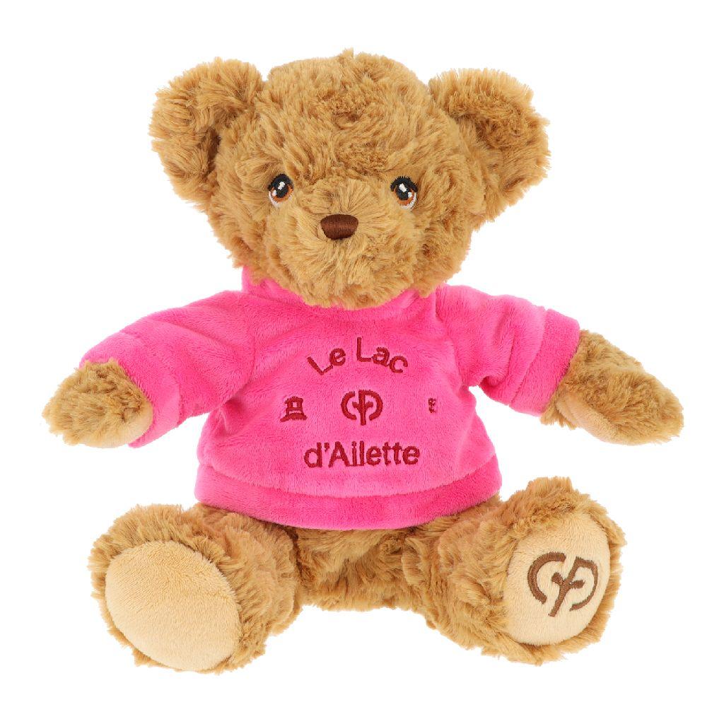 Knuffelbeer - Teddy Bear 20cm - Roze shirt - Ailette