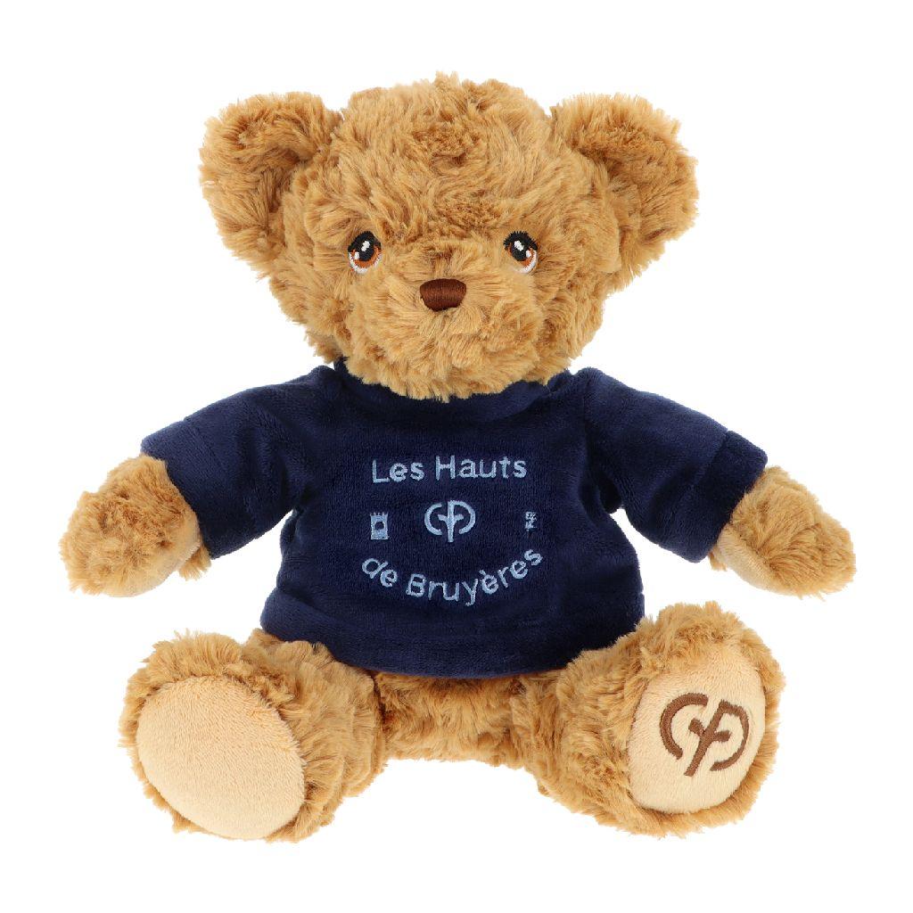 Knuffelbeer - Teddy Bear 20cm - Blauw shirt - Hauts De Bruyeres