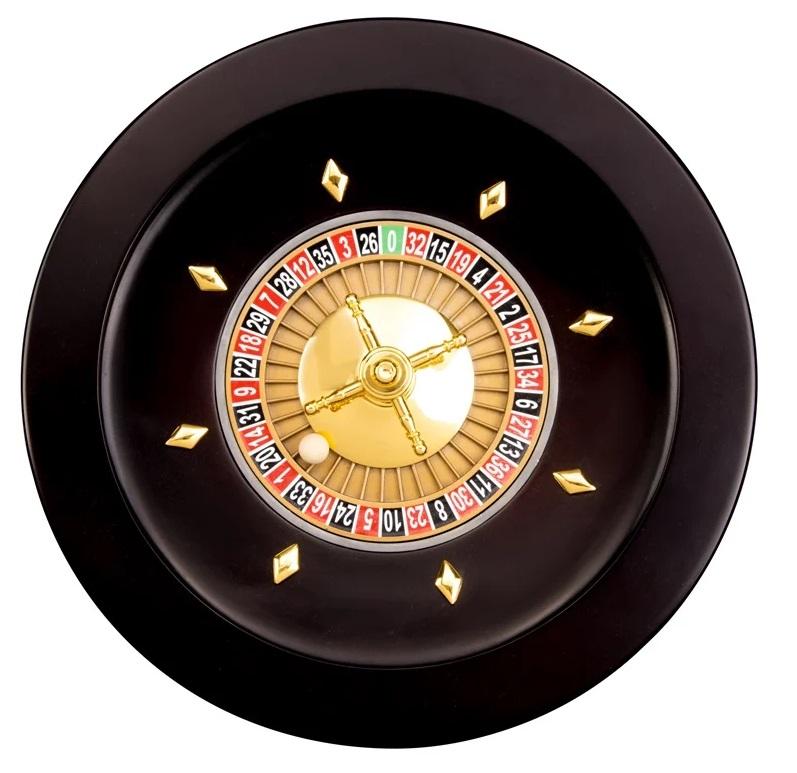 Roulettewiel van hout - Zwart - 36 cm