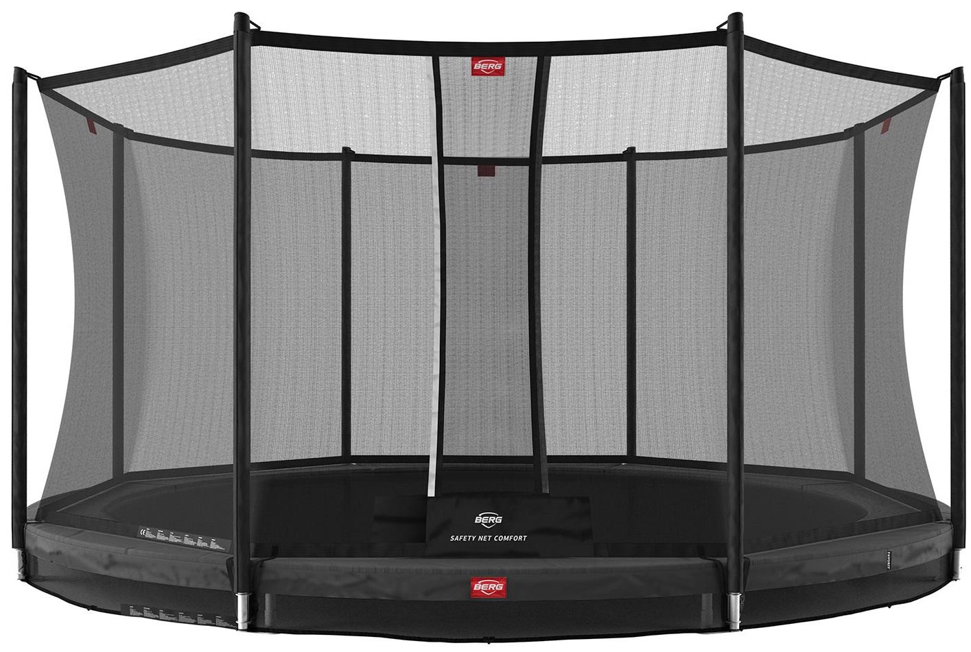 BERG Trampoline Favorit met Veiligheidsnet - Safetynet Comfort - InGround - 330 cm - Antraciet Grijs