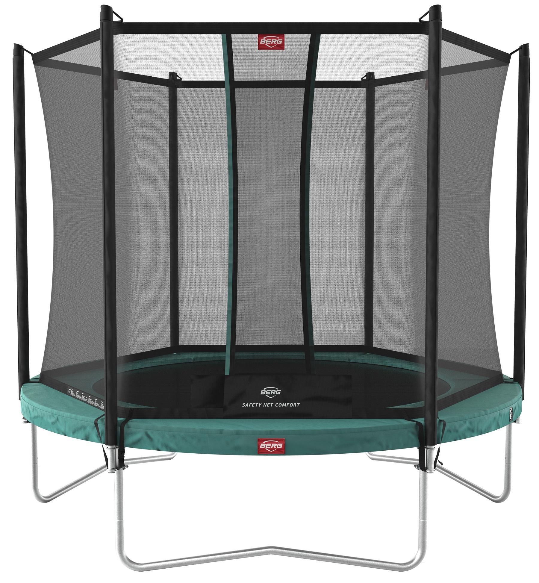 BERG Trampoline Favorit met Veiligheidsnet - Safetynet Comfort - 330 cm - Groen - AirFlow Springmat