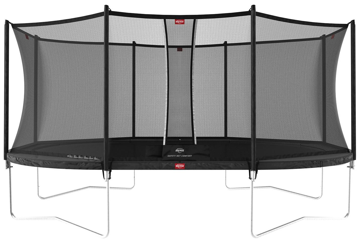 BERG Trampoline Grand Favorit met Veiligheidsnet - Safetynet Comfort - 520 x 350 cm - Antraciet Grijs - AirFlow Springmat