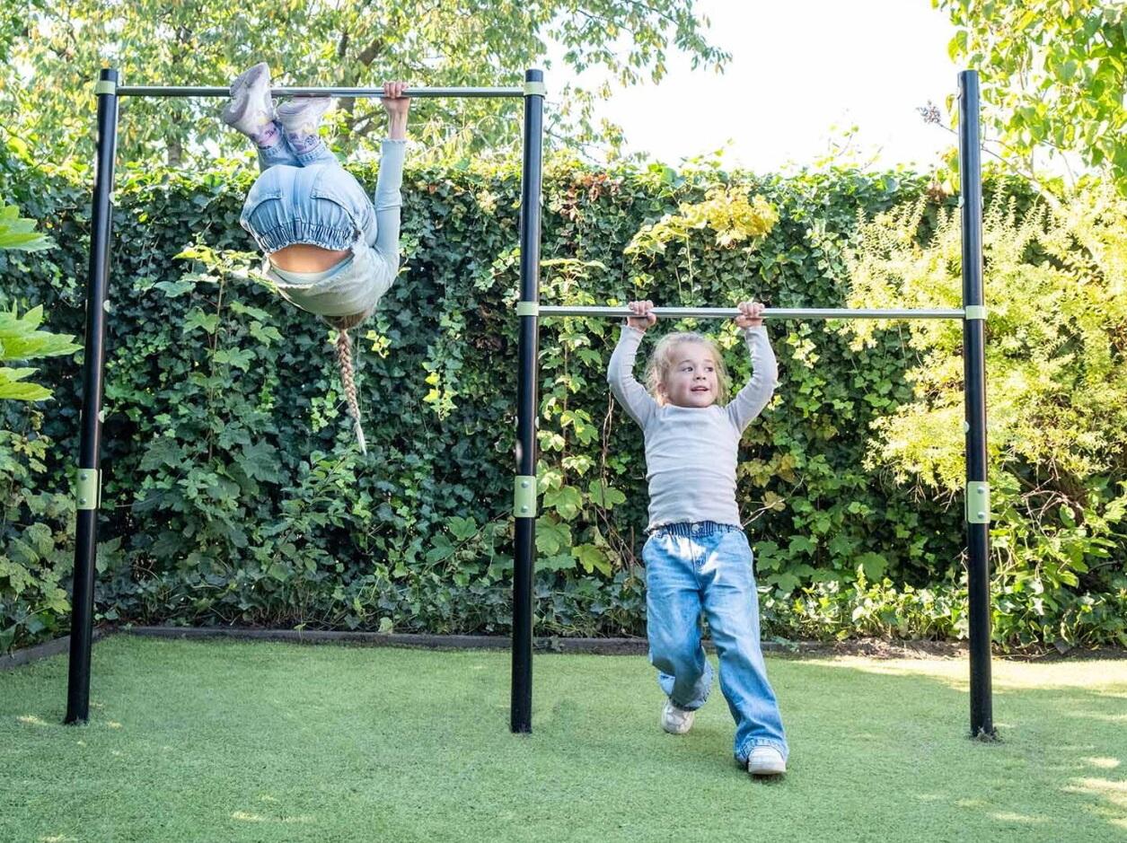 EXIT Ivy dubbele duikelrek - rekstok, turnrek verstelbaar in 4 hoogtes (met 2 grondankers)